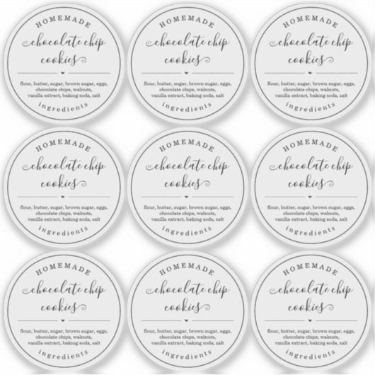 Doorzichtige Homemade Food Label Sticker (Voorkant)