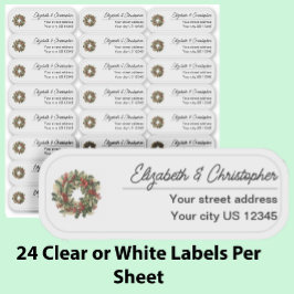Doorzichtige kerst retouradresstickers op maat sticker