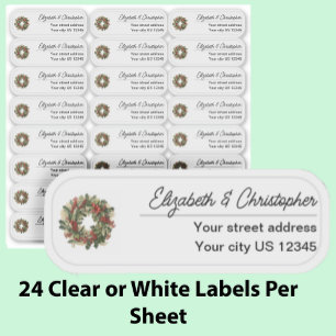 Doorzichtige kerst retouradresstickers op maat sticker