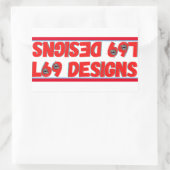 doorzichtige rechthoekige sticker "LOGO L69-design (Tas)