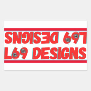 doorzichtige rechthoekige sticker "LOGO L69-design