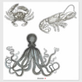 Doorzichtige vinylstickers van zeedieren sticker (Vel)