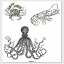 Doorzichtige vinylstickers van zeedieren sticker