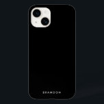 Doorzichtige zwarte iPhone-hoes met naam Case-Mate iPhone 14 Hoesje<br><div class="desc">Doorzichtige zwarte iPhone-hoes met verwisselbare tekst,  waar je je naam of een andere tekst aan toe kunt voegen</div>