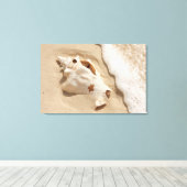 Doorzoeken op strand | Grand Turk Caribbean Island Canvas Afdruk (Insitu (Houten vloer))