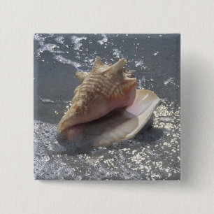 Doorzoeken op strand Sanibel Island, Florida Vierkante Button 5,1 Cm