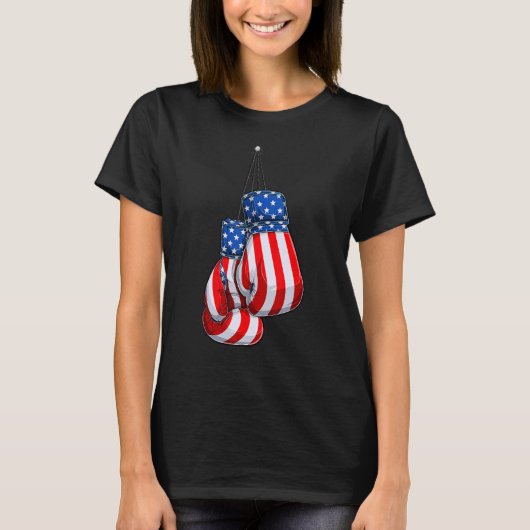 Doos Handschoenen Rood Wit Blauw Amerikaanse vlag  T-shirt (Voorkant)