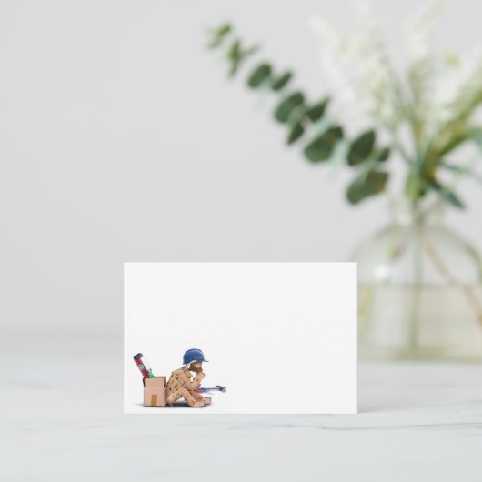 Doos karakter handyman personage visitekaartje (Staand voorkant)