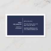 Doos Logo met twee Initialen Monogram op donkerbla Visitekaartje (Achterkant)