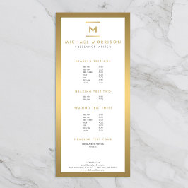 DOOS LOGO met UW INITIAAL/MONOGRAM in Faux Gold Reclamekaart