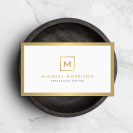 DOOS LOGO met UW INITIAAL/MONOGRAM in Faux Gold Visitekaartje