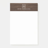 DOOS LOGO met UW INITIAAL/MONOGRAM op BROWN WOOD Post-it® Notes (Voorkant)