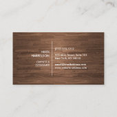 DOOS LOGO met UW INITIAAL/MONOGRAM op BROWN WOOD Visitekaartje (Achterkant)