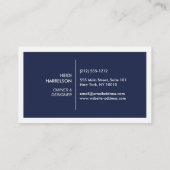 DOOS LOGO met UW INITIAAL/MONOGRAM op DARK BLUE Visitekaartje (Achterkant)