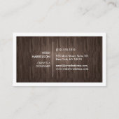 DOOS LOGO MET UW INITIAAL/MONOGRAM OP DONKERHOUT VISITEKAARTJE (Achterkant)