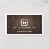 DOOS LOGO MET UW INITIAAL/MONOGRAM OP DONKERHOUT VISITEKAARTJE (Voorkant)