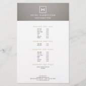 DOOS LOGO met UW INITIAAL/MONOGRAM op GRAY LINEN Flyer (Voorkant)