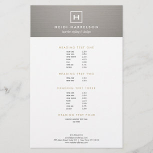 DOOS LOGO met UW INITIAAL/MONOGRAM op GRAY LINEN Flyer