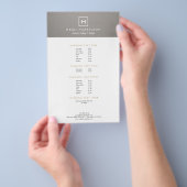 DOOS LOGO met UW INITIAAL/MONOGRAM op GRAY LINEN Flyer (Hand)