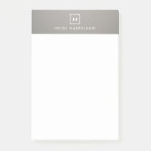 DOOS LOGO met UW INITIAAL/MONOGRAM op GRAY LINEN Post-it® Notes (Voorkant)