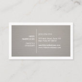 DOOS LOGO met UW INITIAAL/MONOGRAM op GRAY LINEN Visitekaartje (Achterkant)