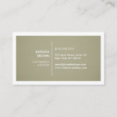 DOOS LOGO met UW INITIAAL/MONOGRAM op KAKI LINNEN Visitekaartje (Achterkant)