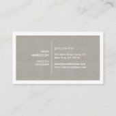 DOOS LOGO met UW INITIAAL/MONOGRAM op KAKI LINNEN Visitekaartje (Achterkant)