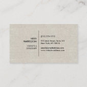 DOOS LOGO met UW INITIAAL/MONOGRAM op TAN LINNEN Visitekaartje (Achterkant)