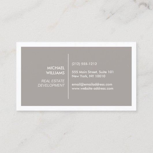 DOOS LOGO MET UW INITIAAL/MONOGRAM OP TAUPE VISITEKAARTJE (Achterkant)