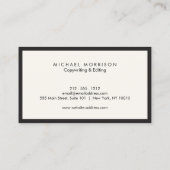 DOOS LOGO met UW INITIAAL/MONOGRAM Zwart/Ivoor Visitekaartje (Achterkant)