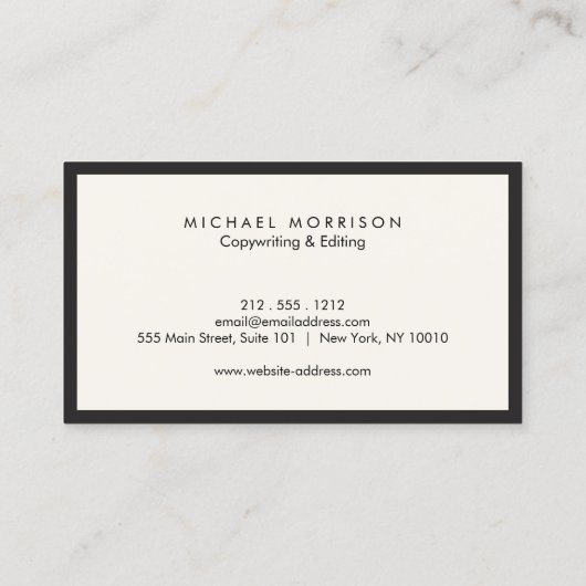 DOOS LOGO met UW INITIAAL/MONOGRAM Zwart/Ivoor Visitekaartje (Achterkant)