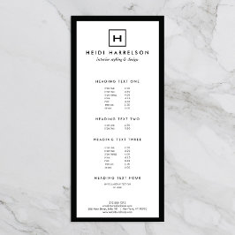 DOOS LOGO met UW INITIAAL/MONOGRAM Zwart/Wit Reclamekaart