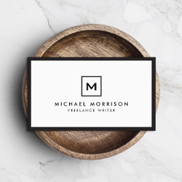 DOOS LOGO met UW INITIAAL/MONOGRAM Zwart/Wit Visitekaartje
