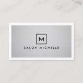 DOOS LOGO met UW INITIAAL op LICHTGRIJS LINNEN Visitekaartje (Voorkant)