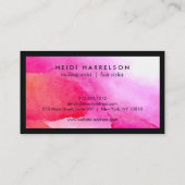 Doos Logo met Uw Initiaal op Vet Roze Waterverf Visitekaartje (Achterkant)