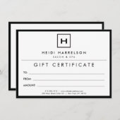 Doos Logo met uw Initiaal zwarte/witte Kaart (Voorkant / Achterkant)