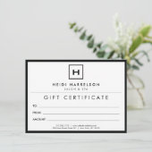 Doos Logo met uw Initiaal zwarte/witte Kaart (Staand voorkant)