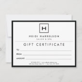 Doos Logo met uw Initiaal zwarte/witte Kaart (Voorkant)