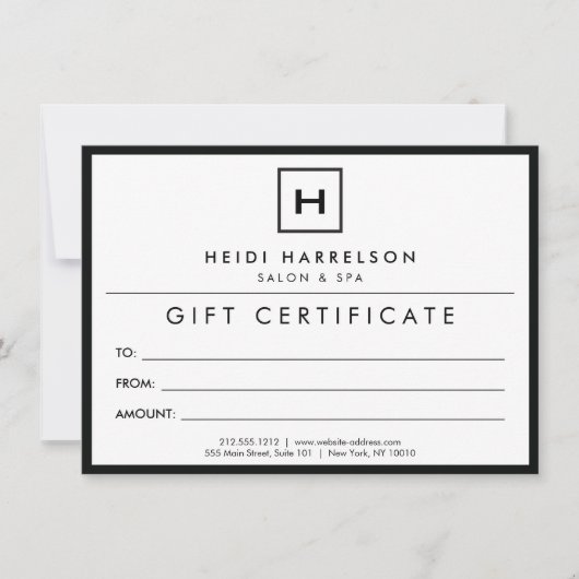 Doos Logo met uw Initiaal zwarte/witte Kaart (Voorkant)