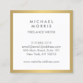 Doos Logo Monogram in Faux Gold Vierkante Visitekaartje (Achterkant)