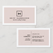 Doos Logo Monogram in lichtroze en zwart Visitekaartje (Voorkant / Achterkant)