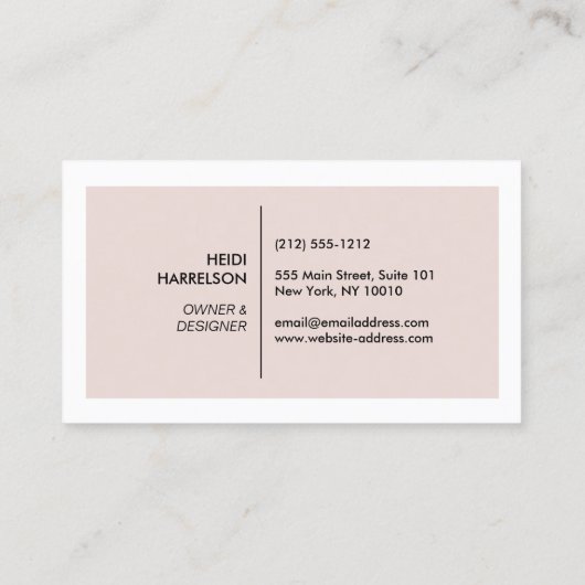 Doos Logo Monogram in lichtroze en zwart Visitekaartje (Achterkant)