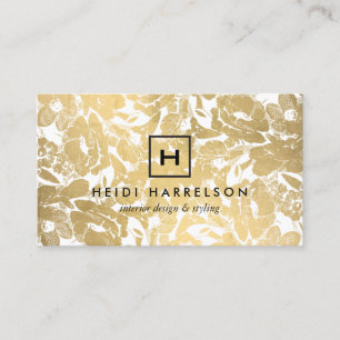 Doos Logo Monogram met Faux Gold bloemmotief Visitekaartje