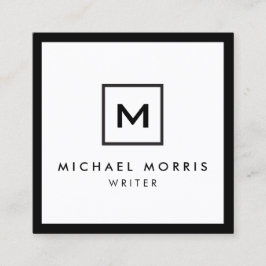 Doos Logo Monogram op Zwart/Wit Vierkante Visitekaartje