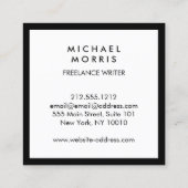 Doos Logo Monogram op Zwart/Wit Vierkante Visitekaartje (Achterkant)