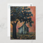 Doos met akoestische gitaar briefkaart (Voorkant / Achterkant)