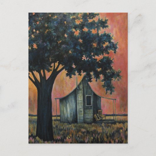 Doos met akoestische gitaar briefkaart (Voorkant)