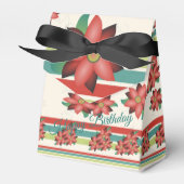 doos met bloemen en strepen bedankdoosjes (Voorkant Zijde)