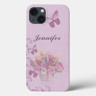 Doos met bloemen en vlinders, naam Case-Mate iPhone case