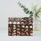 Doos met chocolade briefkaart (Staand voorkant)